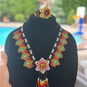 Colorful Beaded Necklace and bracelet Set